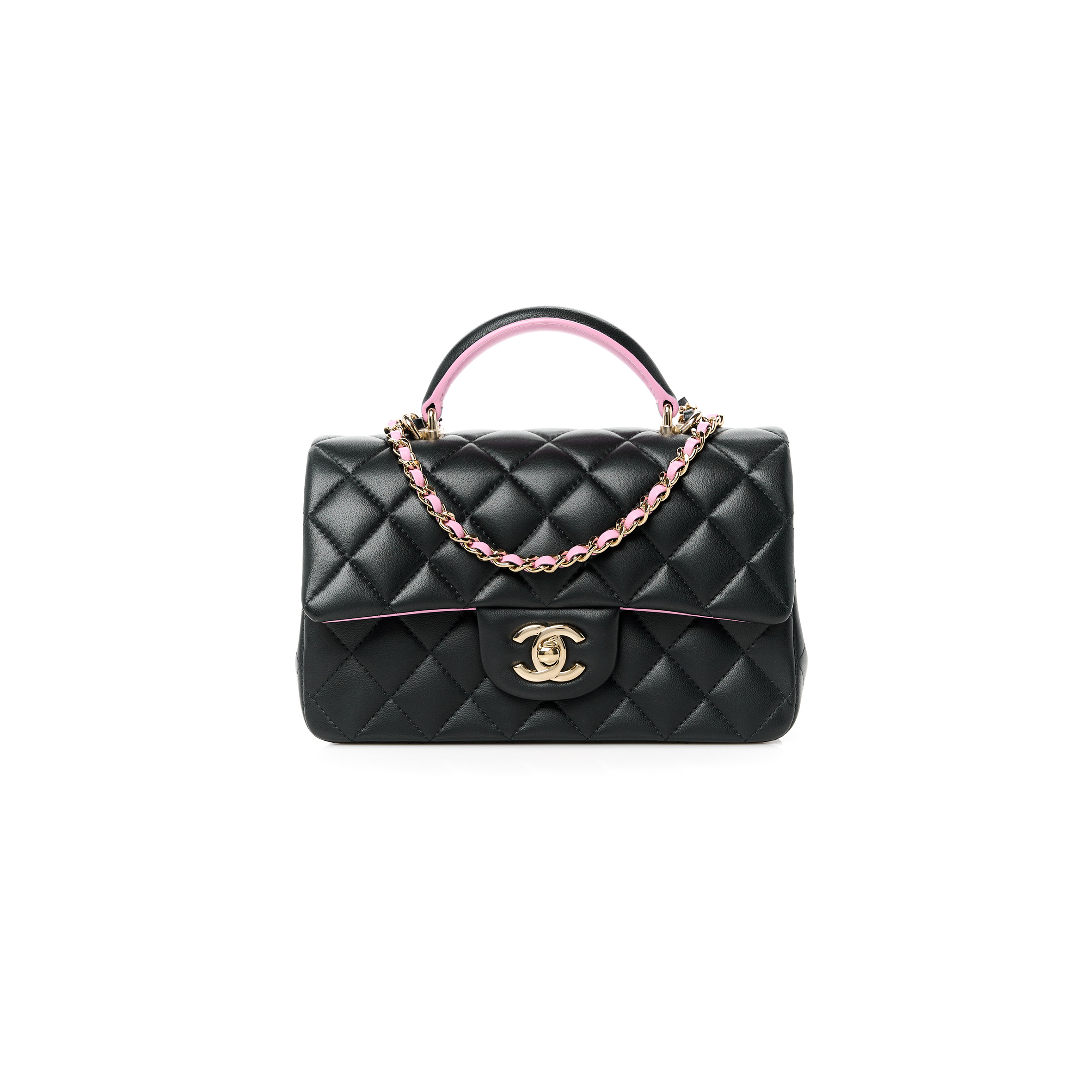 CHANEL MASTER CLASSIC SINGLE FLAP TOP HANDLE BAG QUILTED LAMBSKIN MINI (17.2*10*3.3cm)